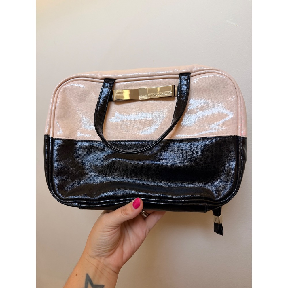 Victoria's Secret Pink Black Colorblock Hanging Travel Makeup Bag Organizer